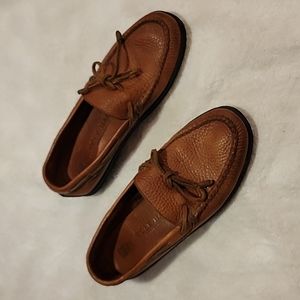 Cole Haan Brown Country Leather Moc Toe Bow Driving Loafers 8B